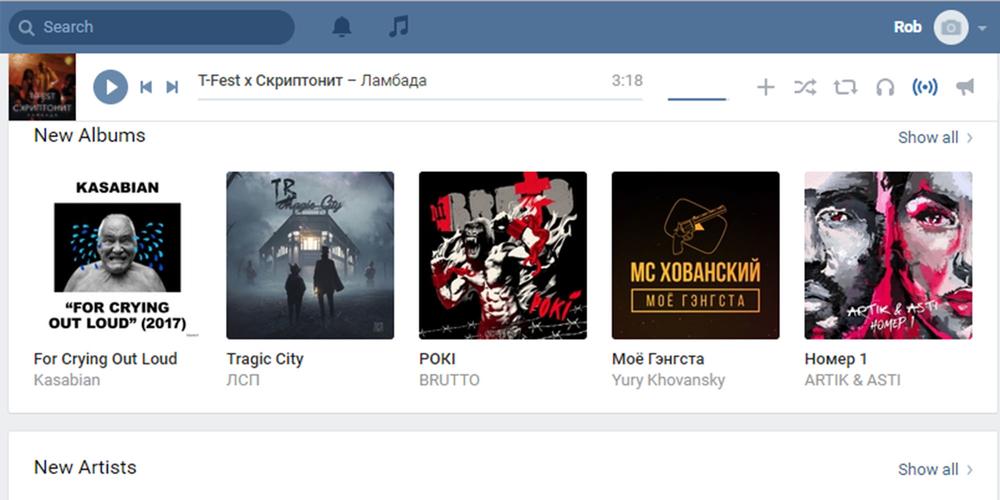 VK's music streaming service.